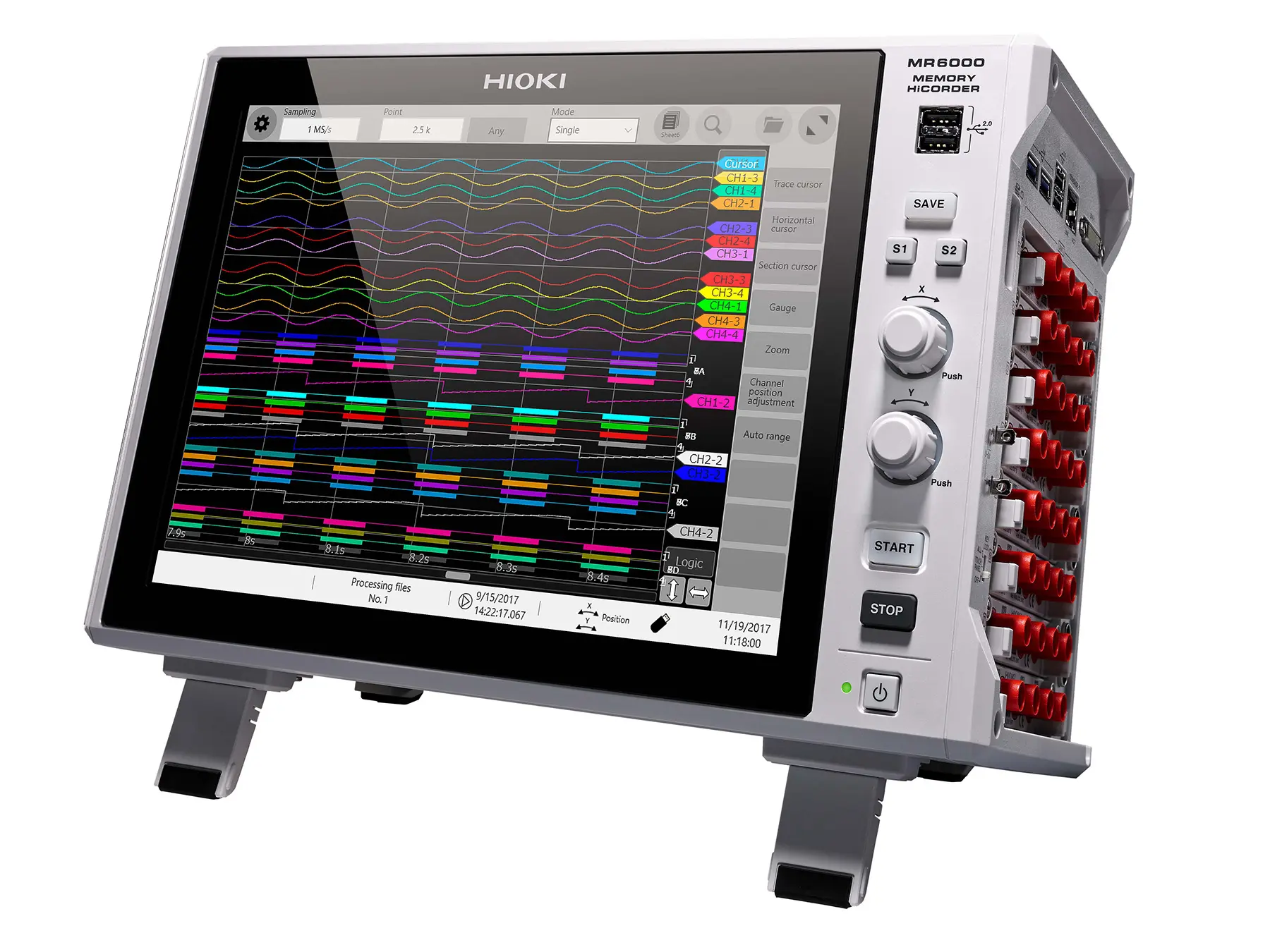 HIOKI MR6000 - Modular 32-channel memory recorder, 200 MS/s, 1000 V direct input, touchscreen