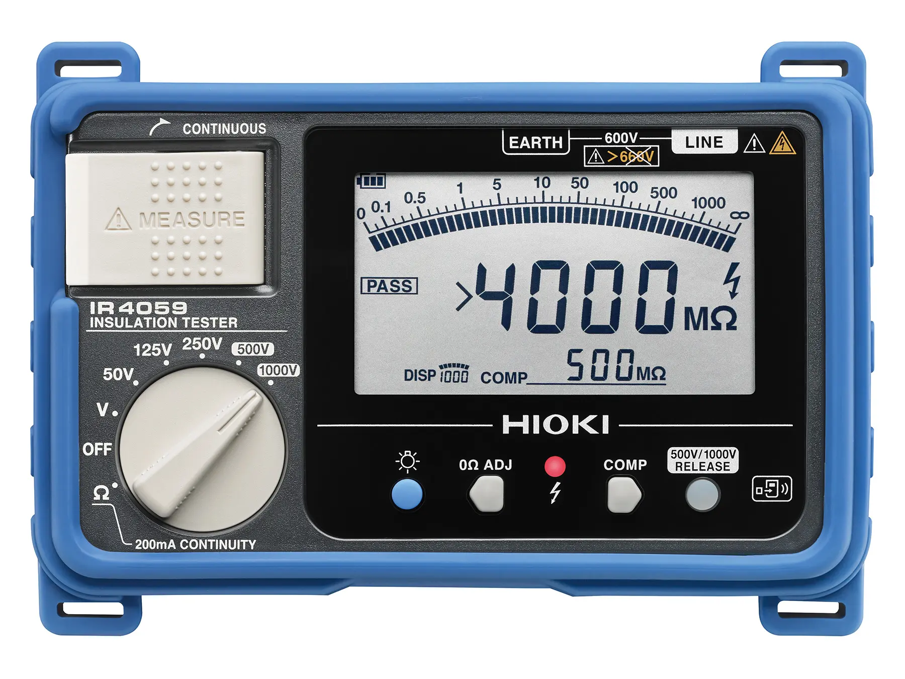 HIOKI IR4059 - Digital Insulation Tester with Bar Graph and Remote Switch, 50 V to 1000 V