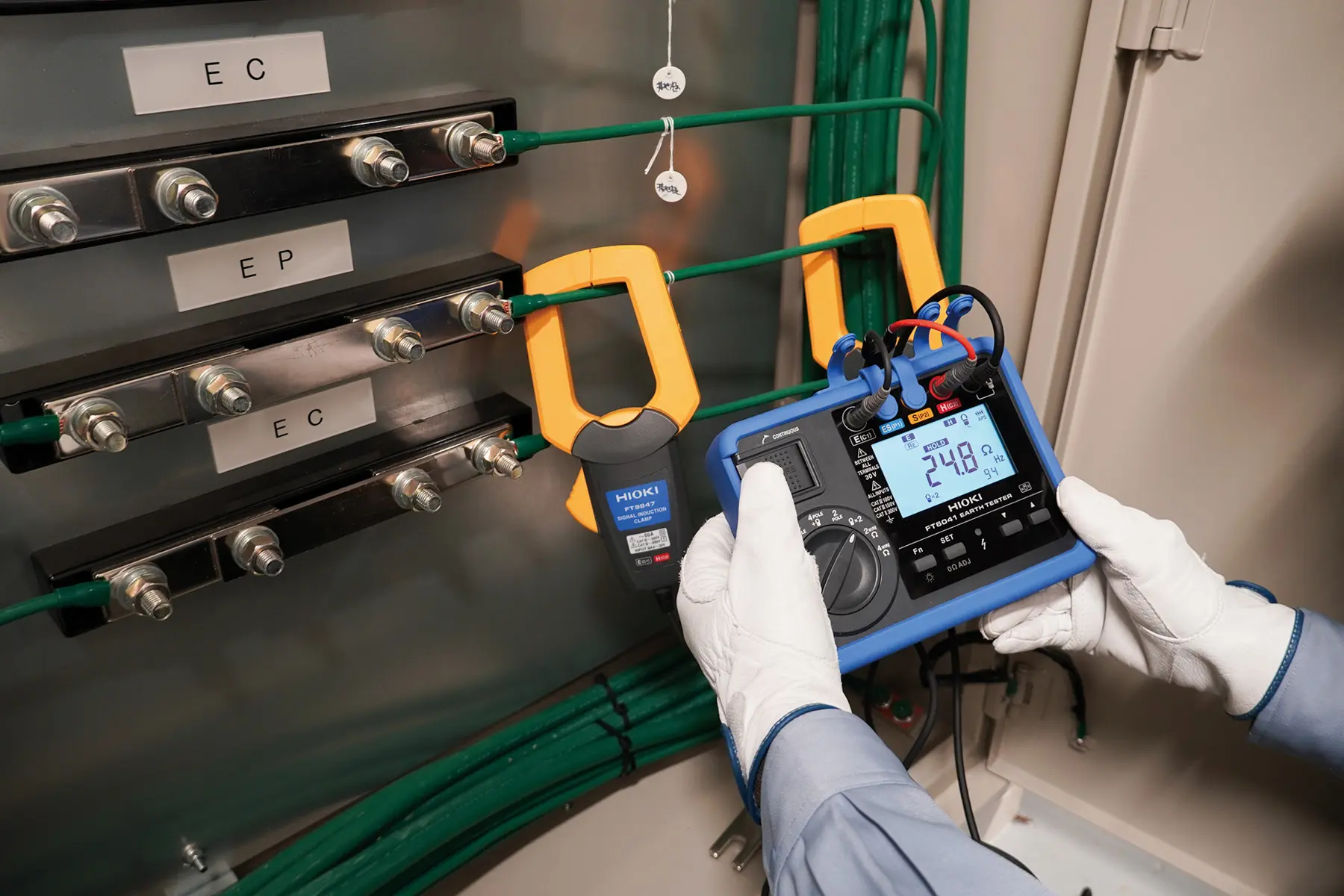 HIOKI FT6041 earth tester with clamps FT9847