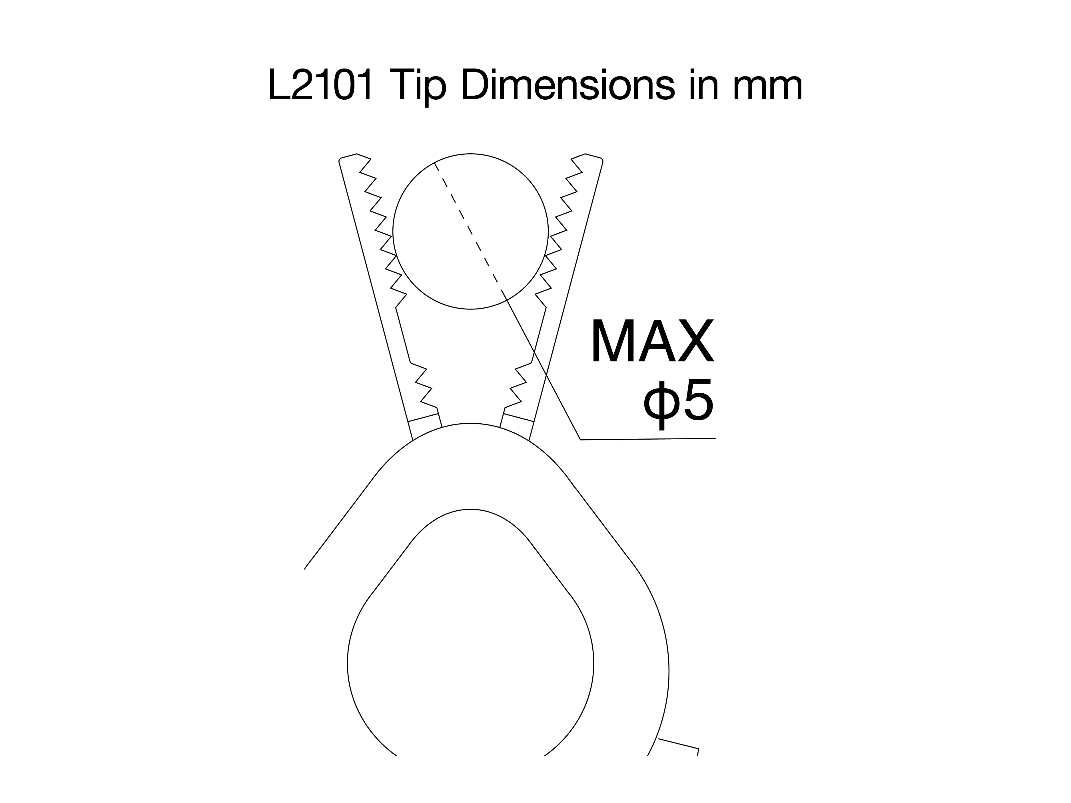 HIOKI L2101 clip type lead tip dimensions