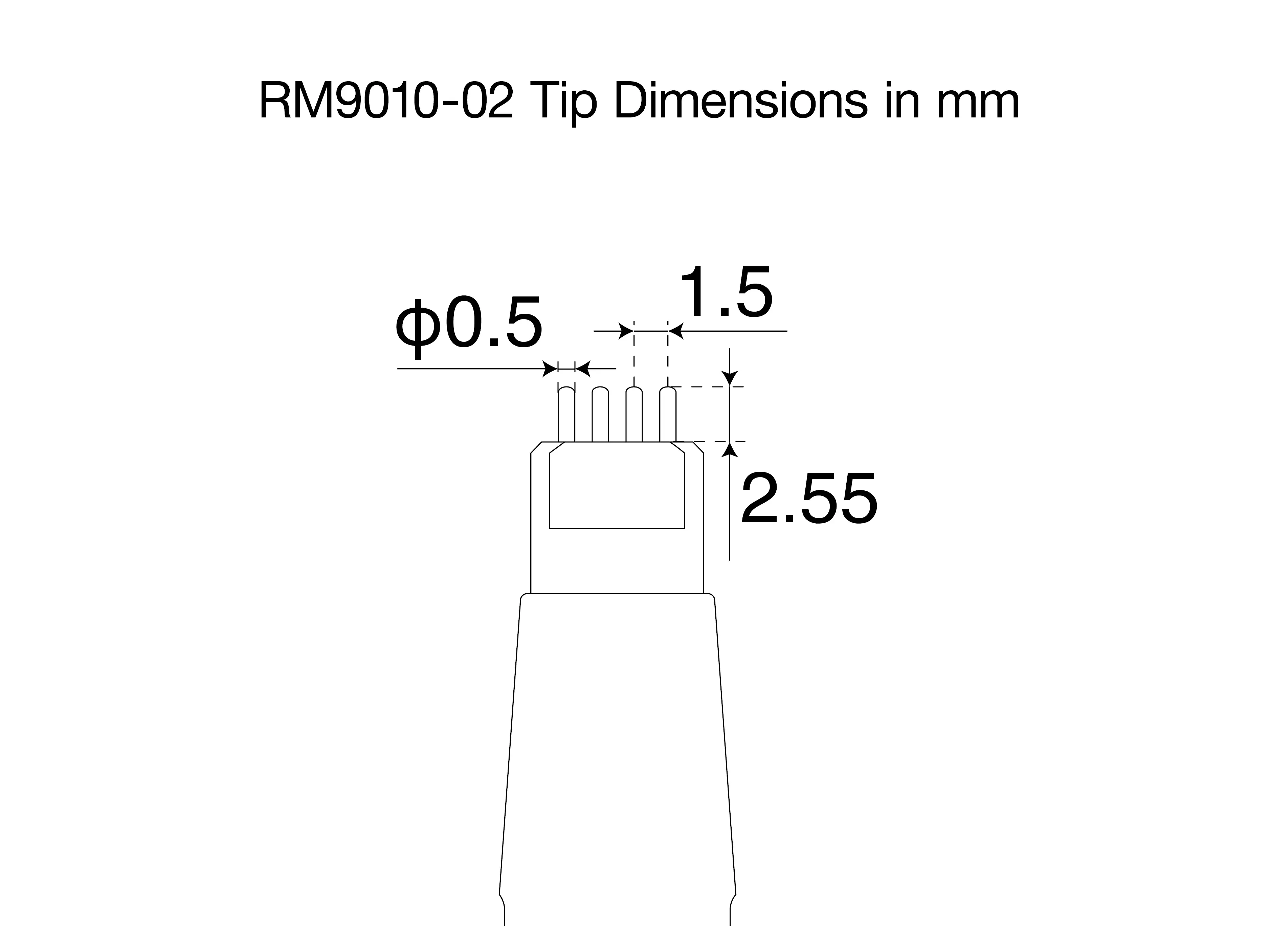 HIOKI RM9010 02 four point array probe tip dimensions