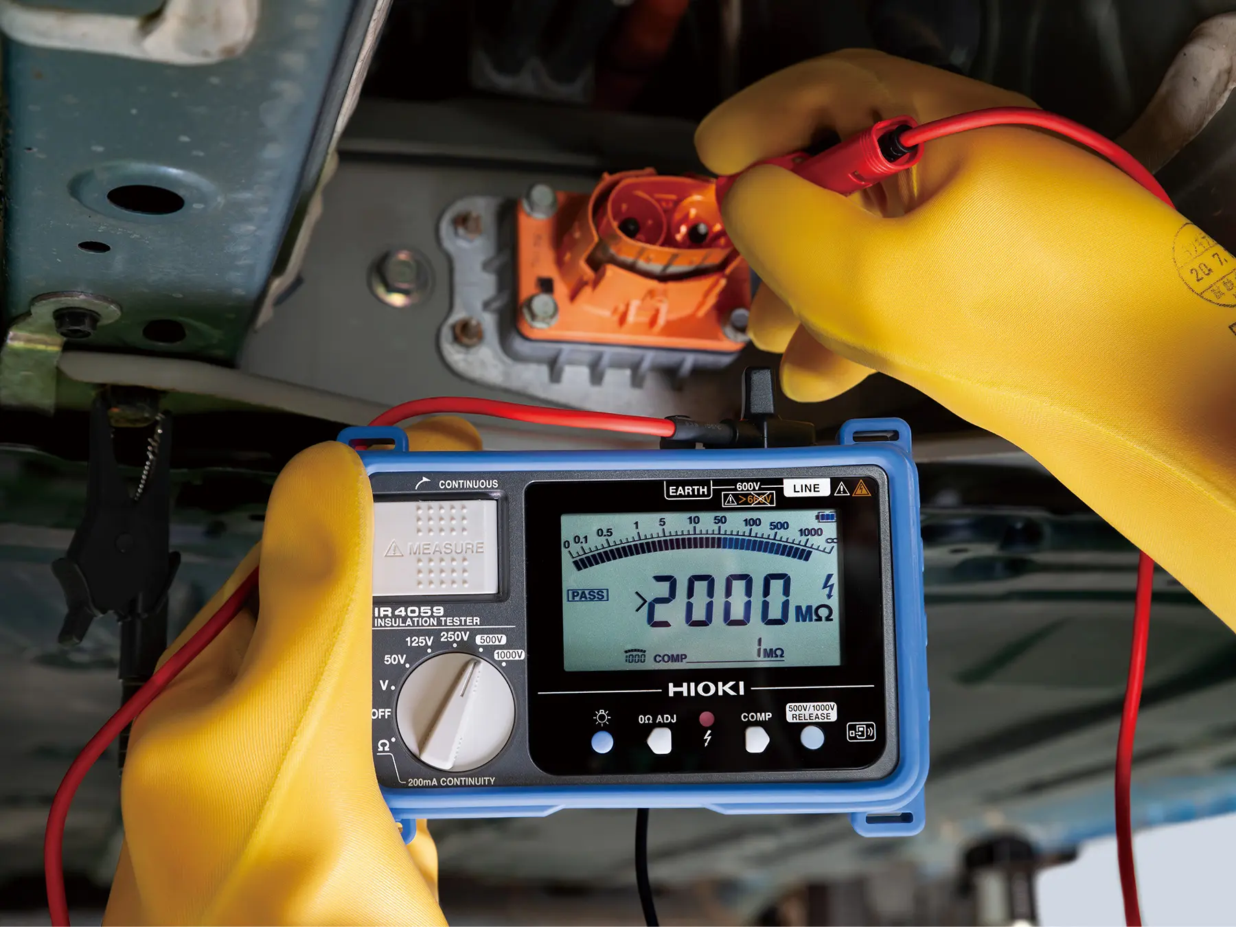 HIOKI IR4059 - Digital Insulation Tester with Bar Graph and Remote Switch, 50 V to 1000 V