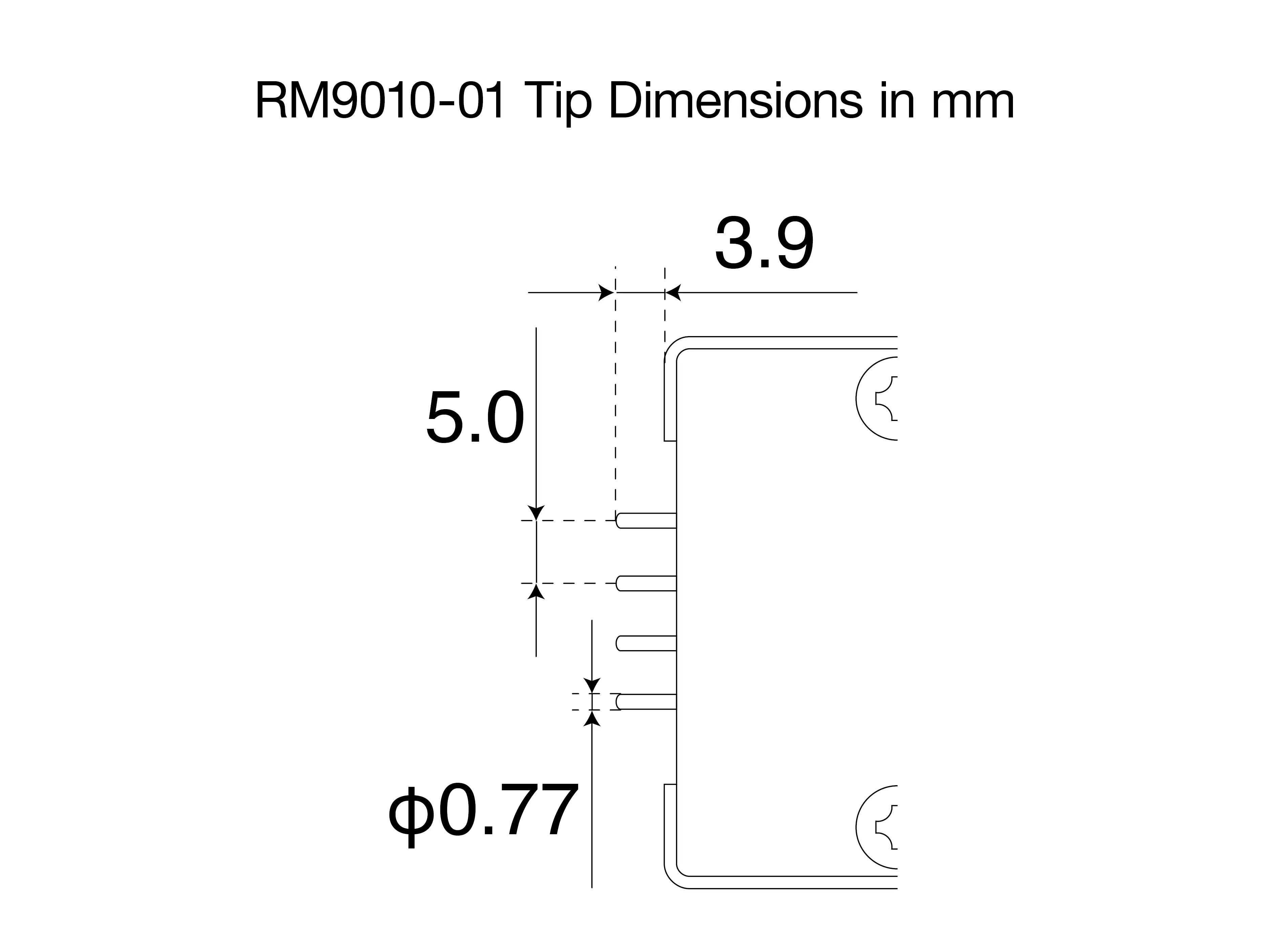 HIOKI RM9010-01 tip dimensions