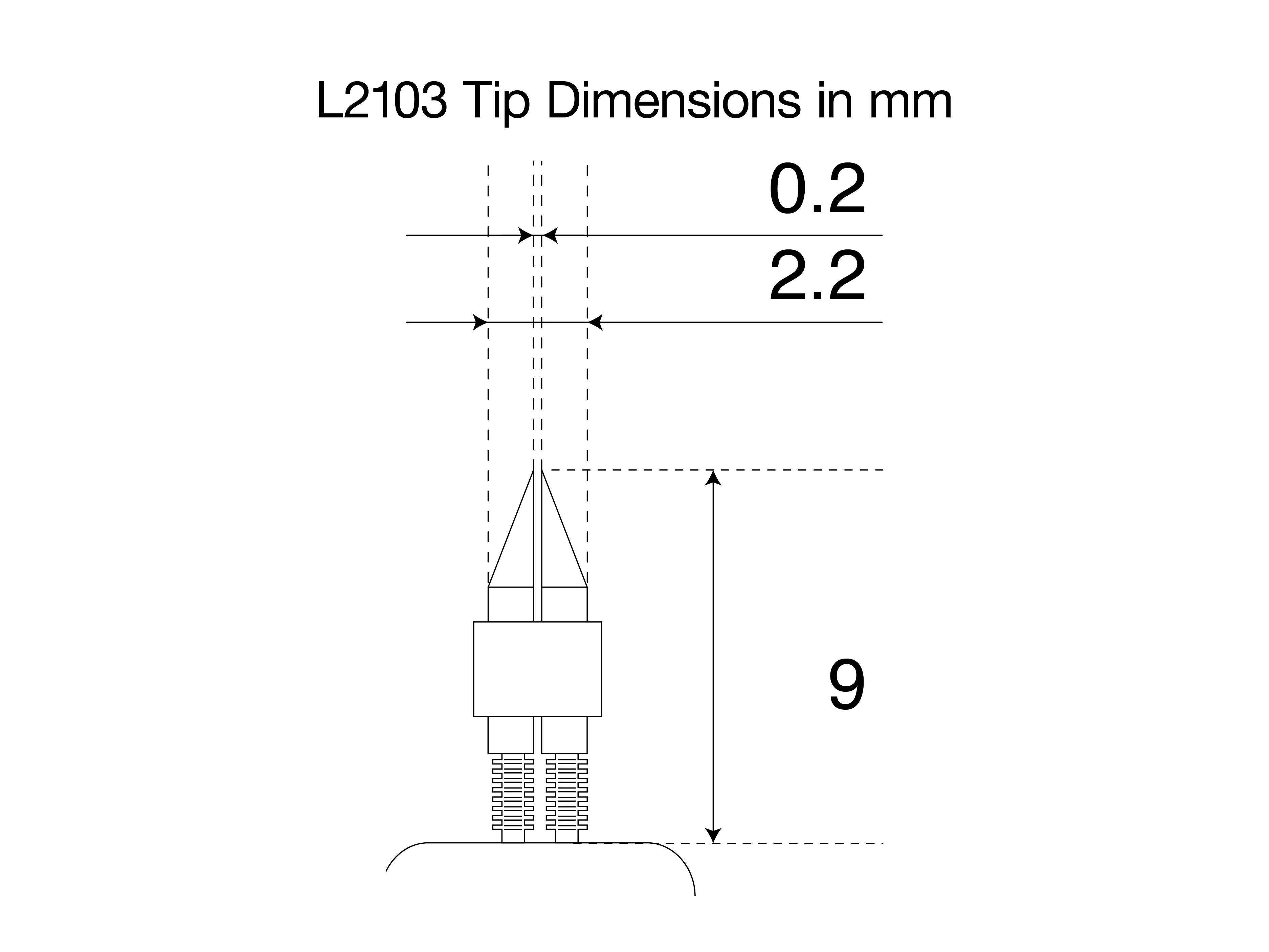 HIOKI L2103 pin type lead tip dimensions2