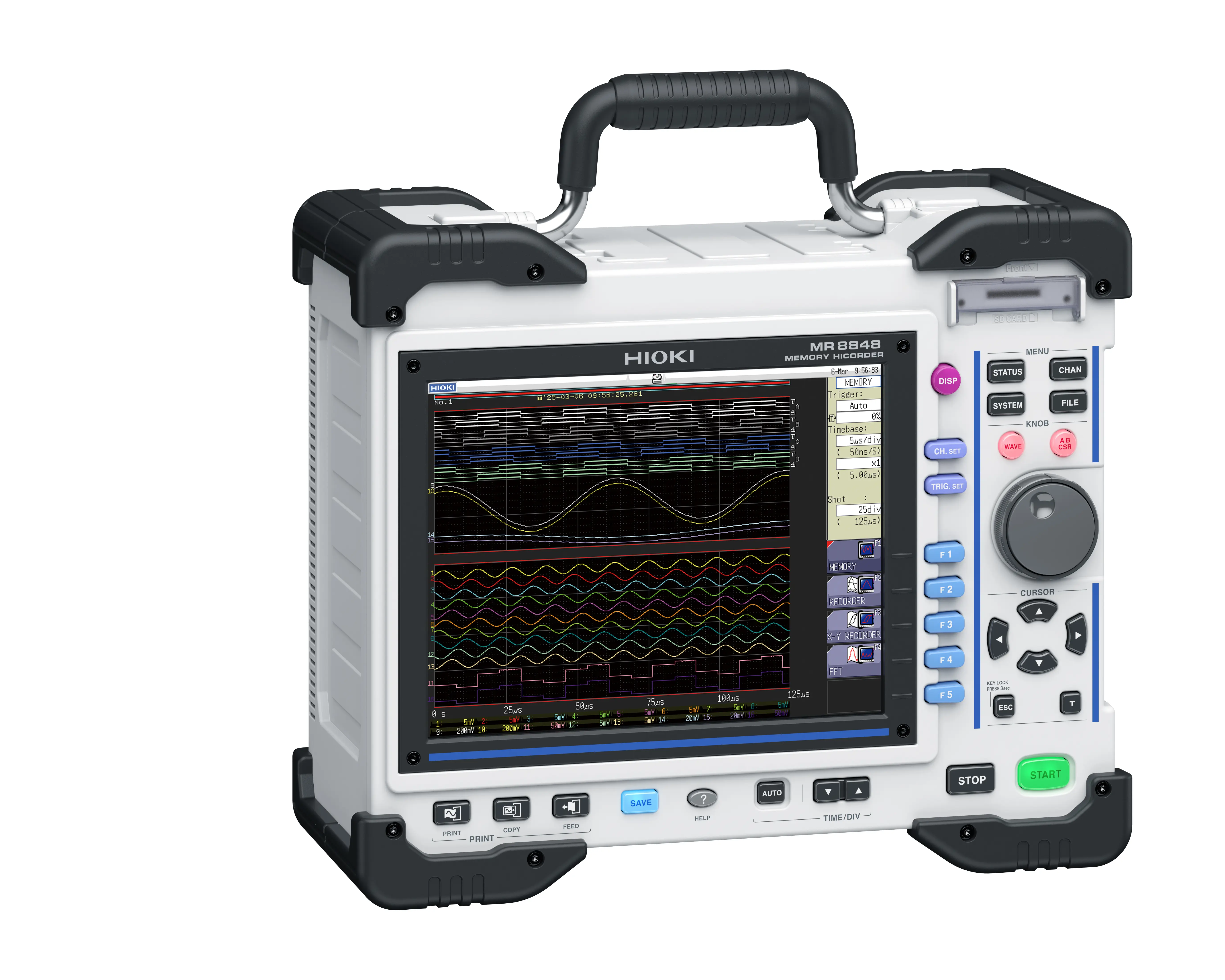 HIOKI MR8848 - Modular 32-channel memory recorder, 20 MS/s, 1000 V direct input, rugged design