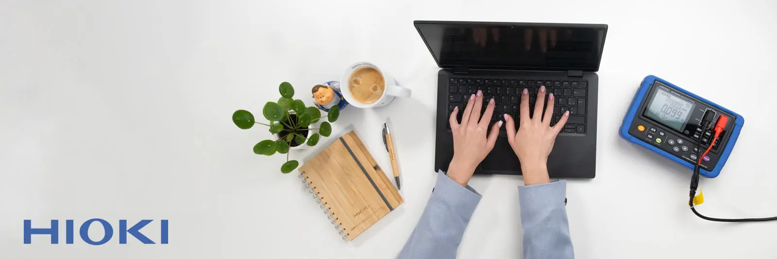 Header image of the HIOKI blog showing measuring instruments and expert knowledge for precise electrical testing in industry and laboratories