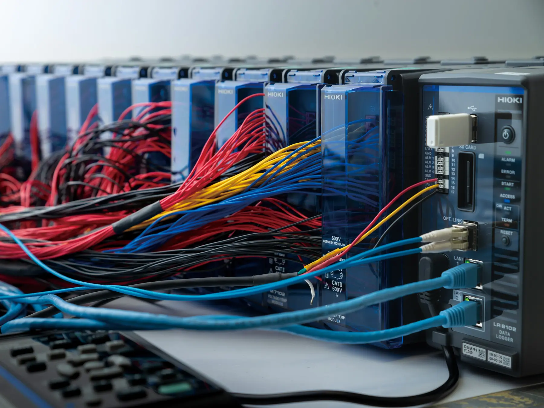 HIOKI LR8102 modular multi-channel data logger combination with a variety of modules