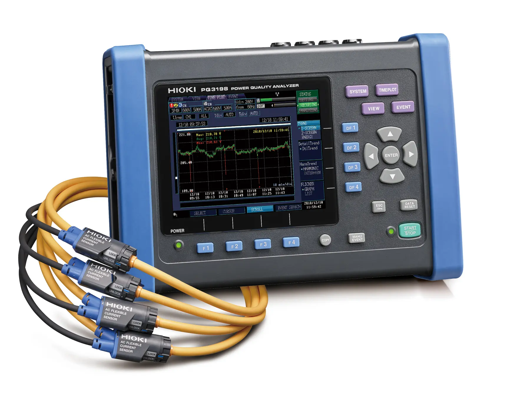 HIOKI PQ3198-94 power quality analyzer kit with 4 flexible current clamps CT7045