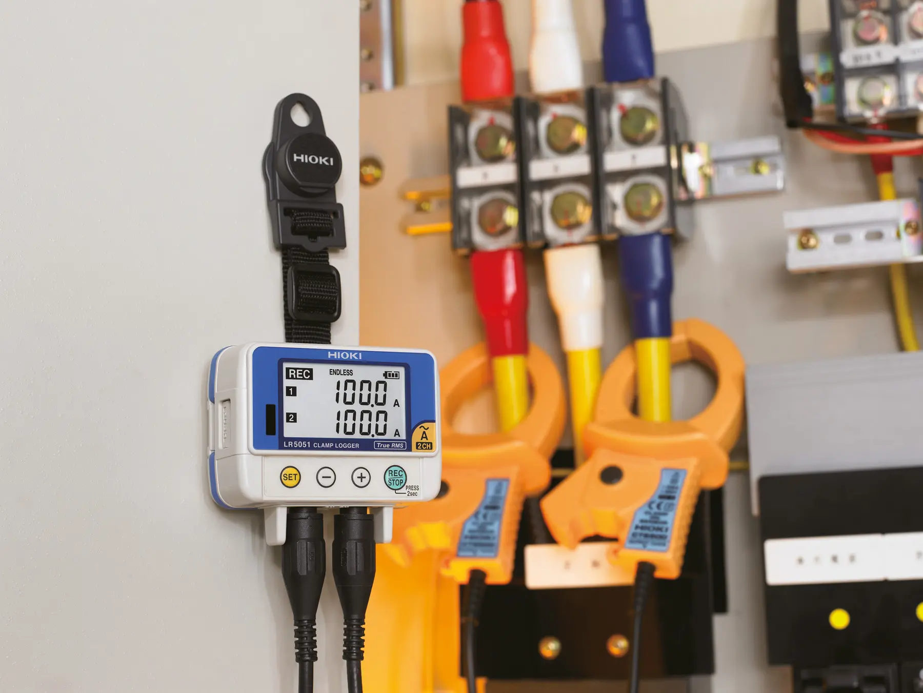 HIOKI LR5051 clamp logger 2ch 1s interval 60000 data ch capacity